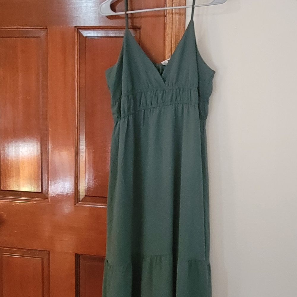 Green Spaghetti strap dress